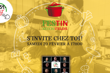 Le 20 février 2021, cours de cuisine en direct avec 4 chefs