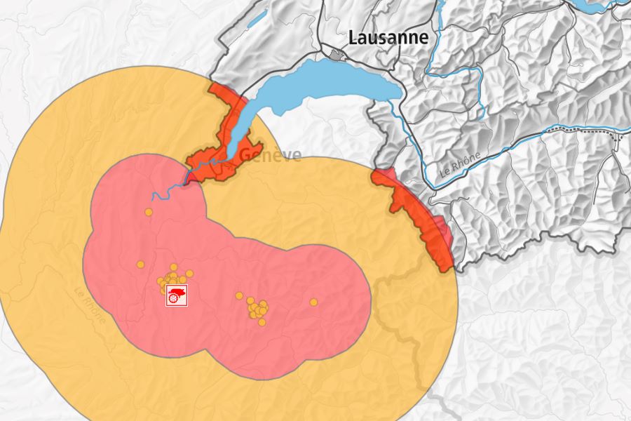 Zone de protection et zone de surveillance de la dermatose nodulaire contagieuse en France et en Suisse. Etat au 8 septembre 2025.
